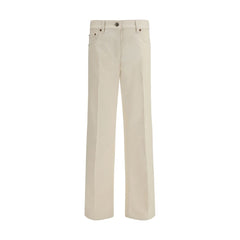 Valentino Beige Cotton Flared Jeans