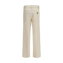 Valentino Beige Cotton Flared Jeans