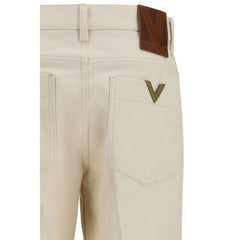 Valentino Beige Cotton Flared Jeans