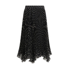 Valentino Black Viscose Midi Skirt