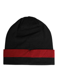 Dolce & Gabbana Black Cuffed "I'M THE ONLY PRINCE ROYAL" Beanie Hat
