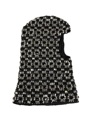 Dolce & Gabbana Black Wool Crystal Embellished Balaclava Hat