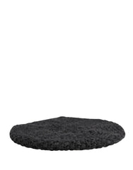 Dolce & Gabbana Black Virgin Wool Knitted Winter Beret Hat