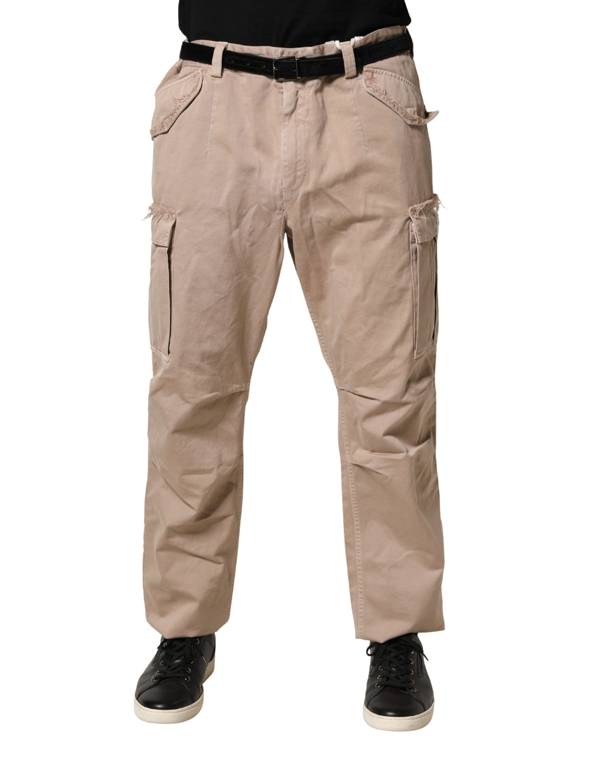 Dolce & Gabbana Beige Straight Cargo Chino Trouser Pants