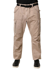 Dolce & Gabbana Beige Straight Cargo Chino Trouser Pants