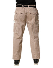 Dolce & Gabbana Beige Straight Cargo Chino Trouser Pants