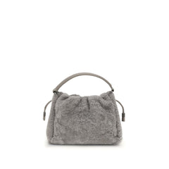 Brunello Cucinelli Gray Fur Shoulder Bag
