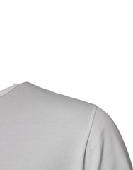 Dolce & Gabbana White Logo Plaque Cotton Crew Neck  T-shirt