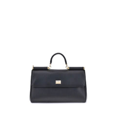 Dolce & Gabbana Black Calf Leather Bos Taurus Shoulder Bag