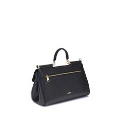 Dolce & Gabbana Black Calf Leather Bos Taurus Shoulder Bag