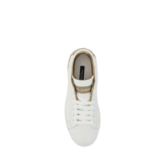 Dolce & Gabbana White Calf Leather Bos Taurus Low Top Sneakers
