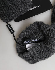 Dolce & Gabbana Gray Acrylic Knitted Fingerless Arm Warmer Gloves