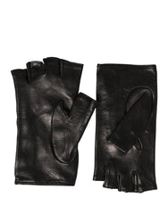Dolce & Gabbana Women Black Embellished Wrist Length Mitten Gloves