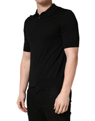 Dolce & Gabbana Black Wool Short Sleeves Men Polo  T-shirt