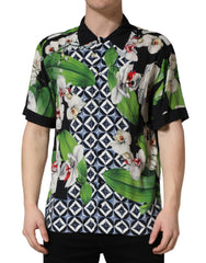 Dolce & Gabbana Multicolor Tropical Orchid Print Men Shirt