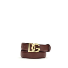 Dolce & Gabbana Bordeaux Calf Leather Bos Taurus Regular Belt