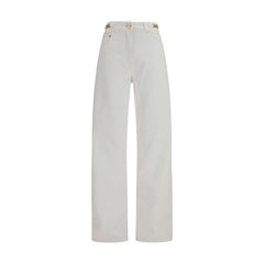 Versace White Cotton Straight-Leg Jeans