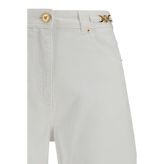 Versace White Cotton Straight-Leg Jeans