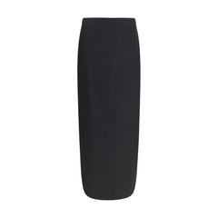 The Row Black Wool Long Skirt