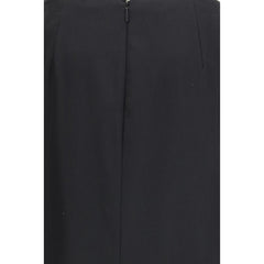 The Row Black Wool Long Skirt