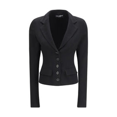 Dolce & Gabbana Black Fleece Wool Jackets And Coat