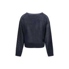 Brunello Cucinelli Blue Linen Sweatshirt