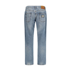 Dolce & Gabbana Blue Cotton Straight-Leg Jeans