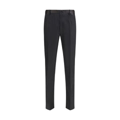 Dolce & Gabbana Black Fleece Wool Casual Pants
