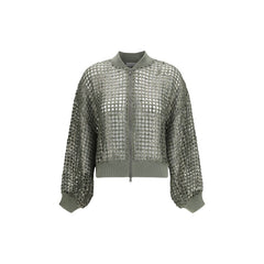 Brunello Cucinelli Bicolor Silk Bomber