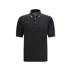 Dolce & Gabbana Black Silk Polo Shirt