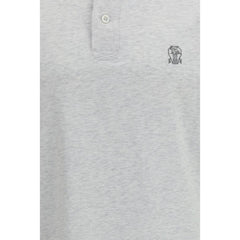 Brunello Cucinelli Gray Cotton Polo Shirt