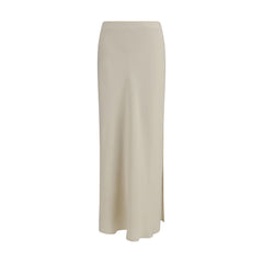 Brunello Cucinelli Beige Viscose Long Skirt