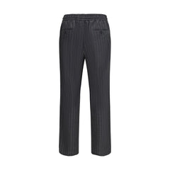 Dolce & Gabbana Gray Fleece Wool Casual Pants