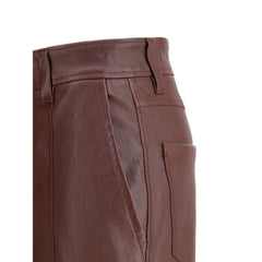 Brunello Cucinelli Bordeaux Leather Pants