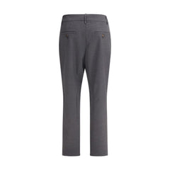 Brunello Cucinelli Bicolor Fleece Wool Casual Pants