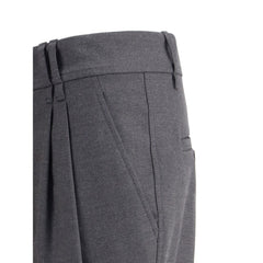 Brunello Cucinelli Bicolor Fleece Wool Casual Pants