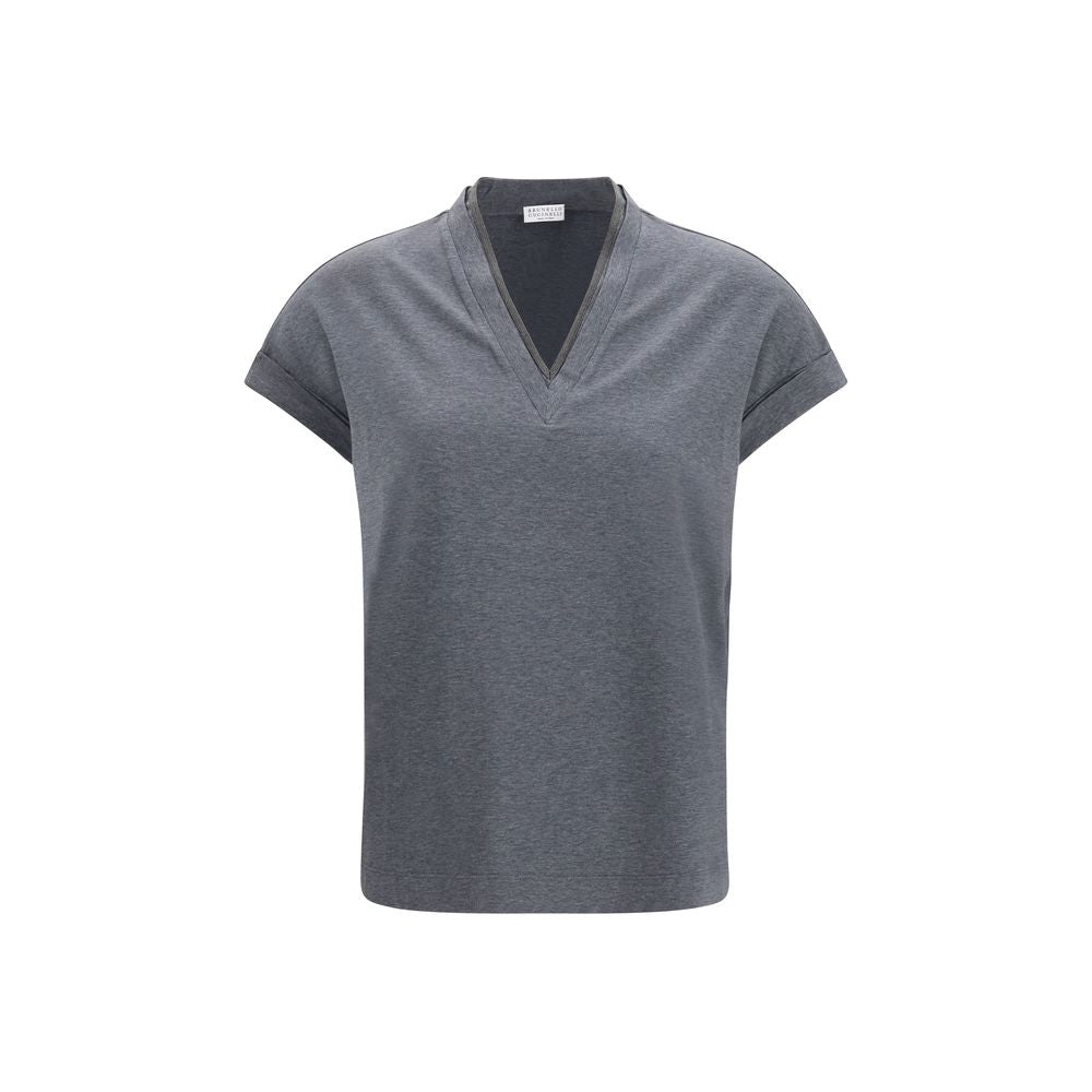 Brunello Cucinelli Gray Cotton T-Shirt