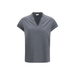 Brunello Cucinelli Gray Cotton T-Shirt