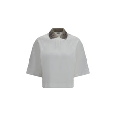 Brunello Cucinelli White Cotton Polo Shirt