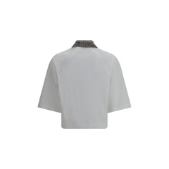 Brunello Cucinelli White Cotton Polo Shirt