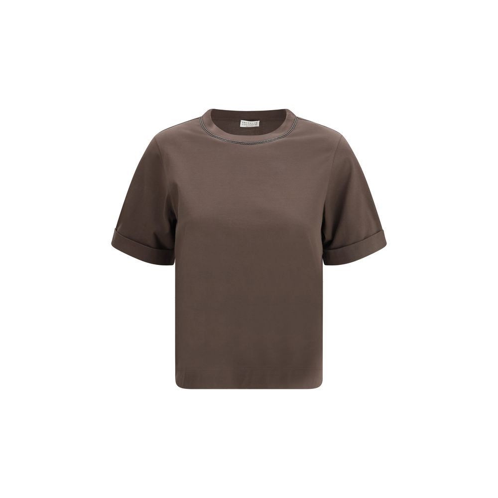 Brunello Cucinelli Brown Cotton T-Shirt