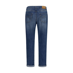 Brunello Cucinelli Blue Cotton Straight-Leg Jeans