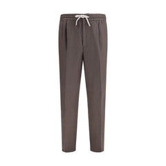 Brunello Cucinelli Gray Linen Casual Pants