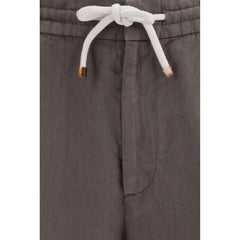 Brunello Cucinelli Gray Linen Casual Pants