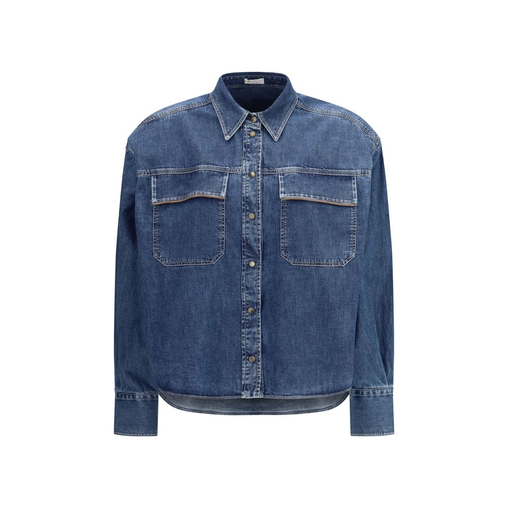 Brunello Cucinelli Blue Denim Shirt