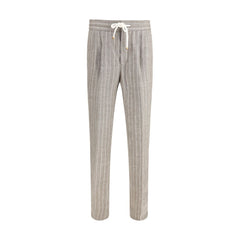 Brunello Cucinelli Beige Linen Casual Pants
