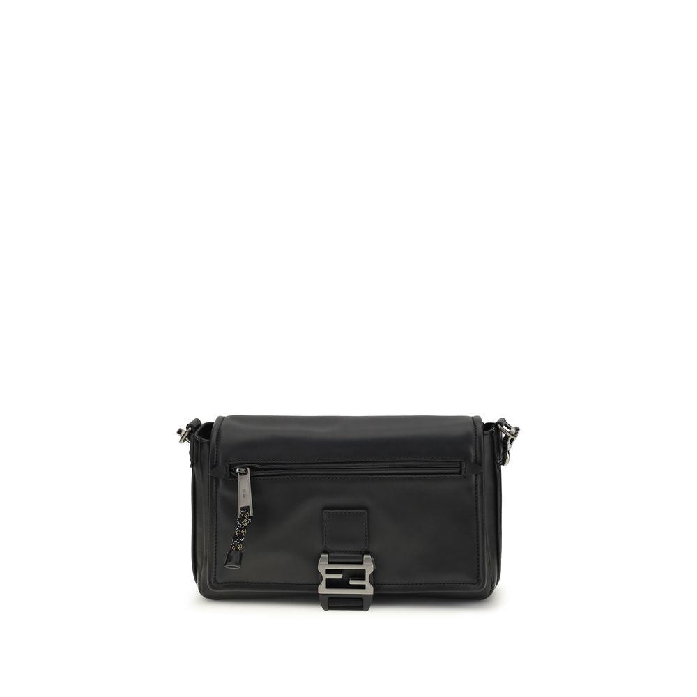 Fendi Black Calf Leather Bos Taurus Shoulder Bag