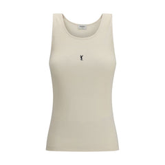 Saint Laurent Beige Cotton Tank Tops
