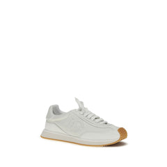 Dolce & Gabbana White Calf Leather Bos Taurus Athletic Sneakers