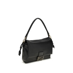Fendi Black Calf Leather Bos Taurus Shoulder Bag